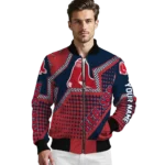 custom boston red sox star burst red bomber jacket best selling