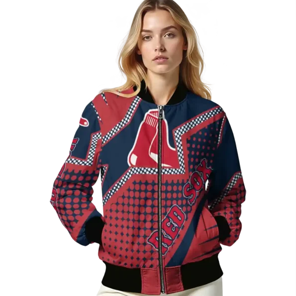 custom boston red sox star burst red bomber jacket latest model