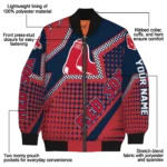 custom boston red sox star burst red bomber jacket best selling