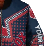 custom boston red sox star burst red bomber jacket best selling