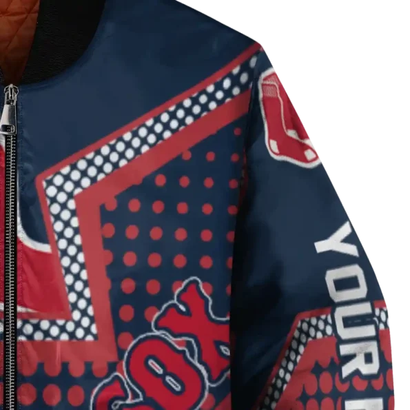 custom boston red sox star burst red bomber jacket premium grade