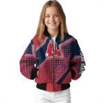 custom boston red sox star burst red bomber jacket best selling