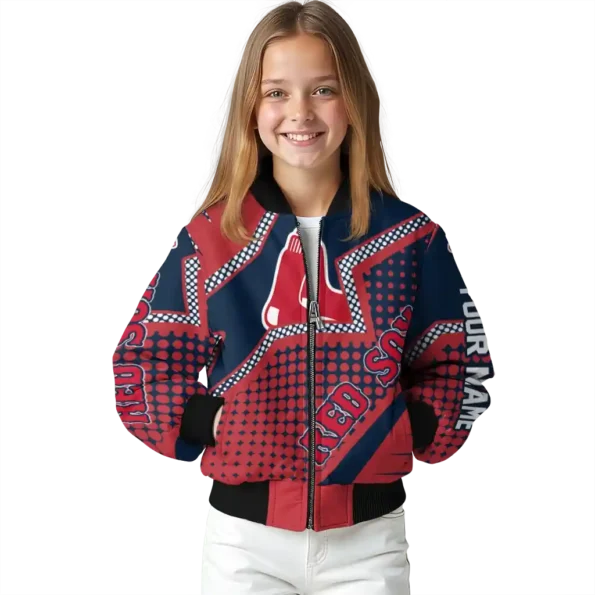 custom boston red sox star burst red bomber jacket top rated