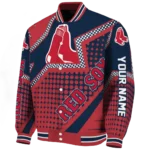 custom boston red sox star burst red varsity jacket best selling