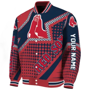 custom boston red sox star burst red varsity jacket best selling