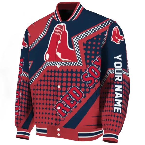 custom boston red sox star burst red varsity jacket best selling