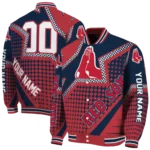 custom boston red sox star burst red varsity jacket best selling