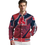 custom boston red sox star burst red varsity jacket best selling