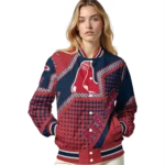 custom boston red sox star burst red varsity jacket best selling