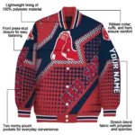 custom boston red sox star burst red varsity jacket best selling