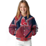 custom boston red sox star burst red varsity jacket best selling