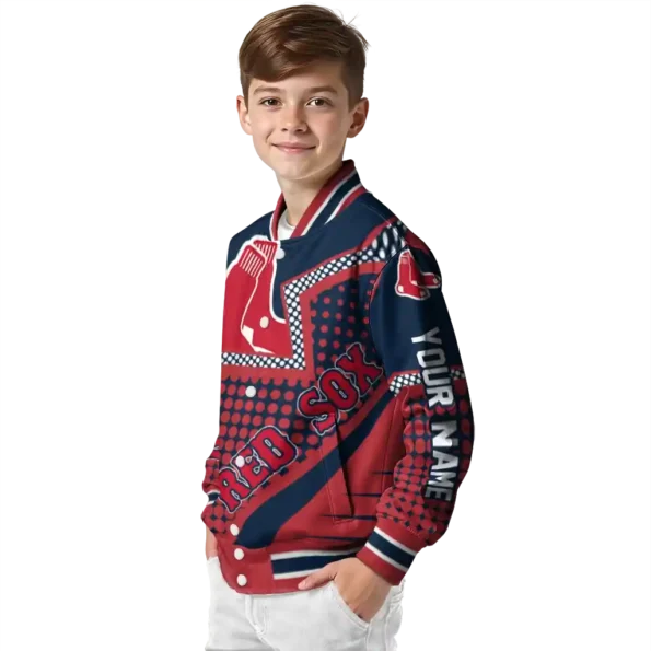 custom boston red sox star burst red varsity jacket trendy