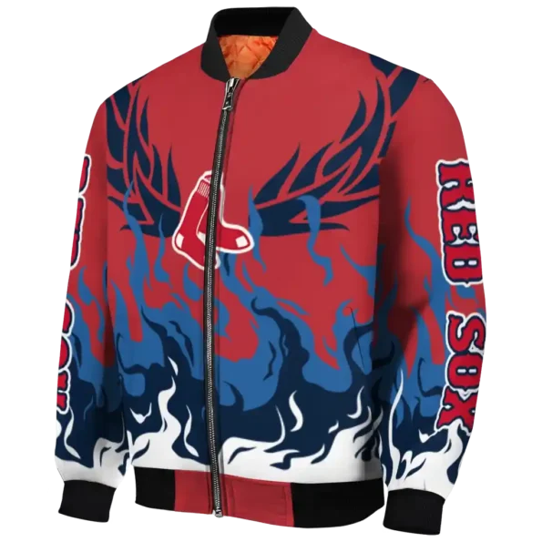 custom boston red sox winged blaze red white bomber jacket best selling