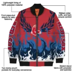 custom boston red sox winged blaze red white bomber jacket best selling