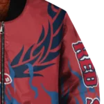 custom boston red sox winged blaze red white bomber jacket best selling