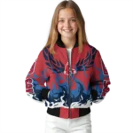custom boston red sox winged blaze red white bomber jacket best selling