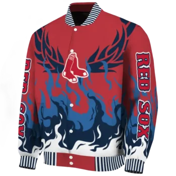 custom boston red sox winged blaze red white varsity jacket best selling