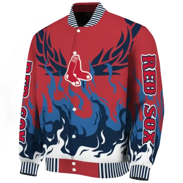 custom boston red sox winged blaze red white varsity jacket best selling