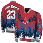 custom boston red sox winged blaze red white varsity jacket best selling