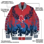custom boston red sox winged blaze red white varsity jacket best selling