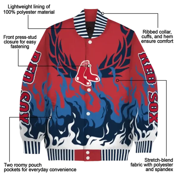 custom boston red sox winged blaze red white varsity jacket new arrival