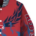 custom boston red sox winged blaze red white varsity jacket best selling