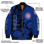 custom chicago cubs hexagon cluster blue black bomber jacket best selling