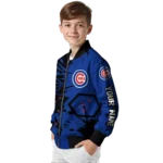 custom chicago cubs hexagon cluster blue black bomber jacket best selling