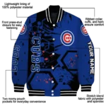 custom chicago cubs hexagon cluster blue black varsity jacket best selling