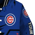 custom chicago cubs hexagon cluster blue black varsity jacket best selling