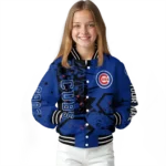 custom chicago cubs hexagon cluster blue black varsity jacket best selling