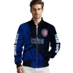 custom chicago cubs hexagon mesh blue black bomber jacket best selling
