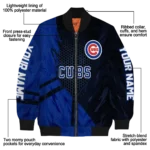 custom chicago cubs hexagon mesh blue black bomber jacket best selling