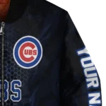 custom chicago cubs hexagon mesh blue black bomber jacket best selling