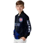 custom chicago cubs hexagon mesh blue black bomber jacket best selling