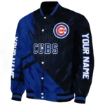 custom chicago cubs hexagon mesh blue black varsity jacket best selling