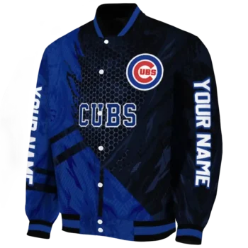 custom chicago cubs hexagon mesh blue black varsity jacket best selling