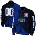 custom chicago cubs hexagon mesh blue black varsity jacket best selling