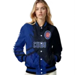 custom chicago cubs hexagon mesh blue black varsity jacket best selling