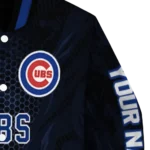 custom chicago cubs hexagon mesh blue black varsity jacket best selling