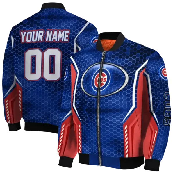 custom chicago cubs power plate blue bomber jacket fashion forward