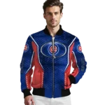 custom chicago cubs power plate blue bomber jacket best selling