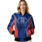 custom chicago cubs power plate blue bomber jacket best selling