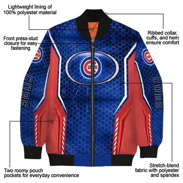 custom chicago cubs power plate blue bomber jacket new arrival