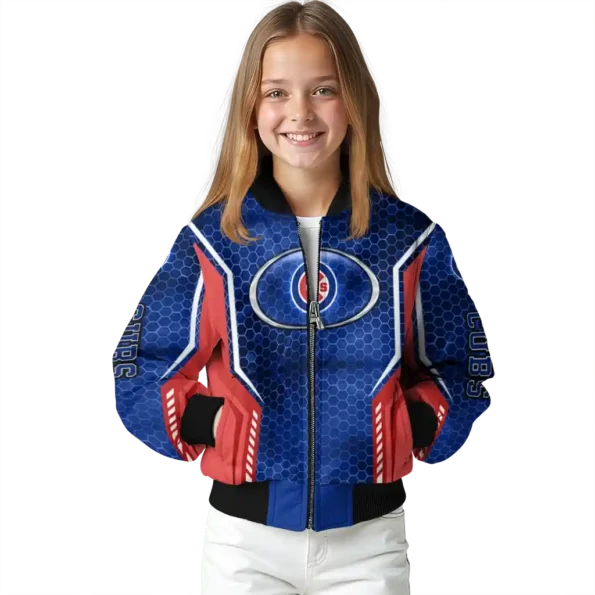custom chicago cubs power plate blue bomber jacket top rated