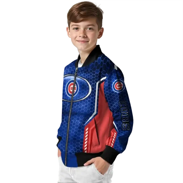 custom chicago cubs power plate blue bomber jacket trendy