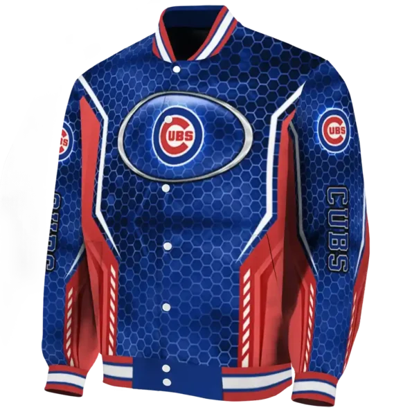 custom chicago cubs power plate blue varsity jacket best selling