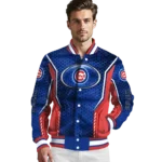 custom chicago cubs power plate blue varsity jacket best selling