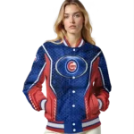 custom chicago cubs power plate blue varsity jacket best selling