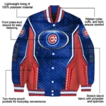 custom chicago cubs power plate blue varsity jacket best selling